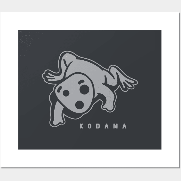 Kodama. A spirit in Japanese folklore that inhabit trees in grey ink Wall Art by croquis design